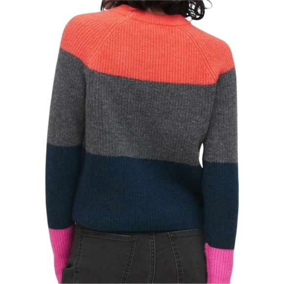 Banana Republic Colorblock Wool Blend Pullover Sweater Striped Sz M - Picture 4 of 9
